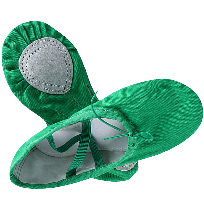 舞蹈鞋女软底练功鞋绿色布头蓝色