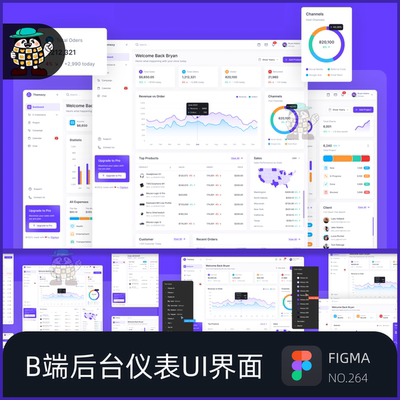 网页UI界面B端后台数据管理仪表盘设计figma源文件素材模板264