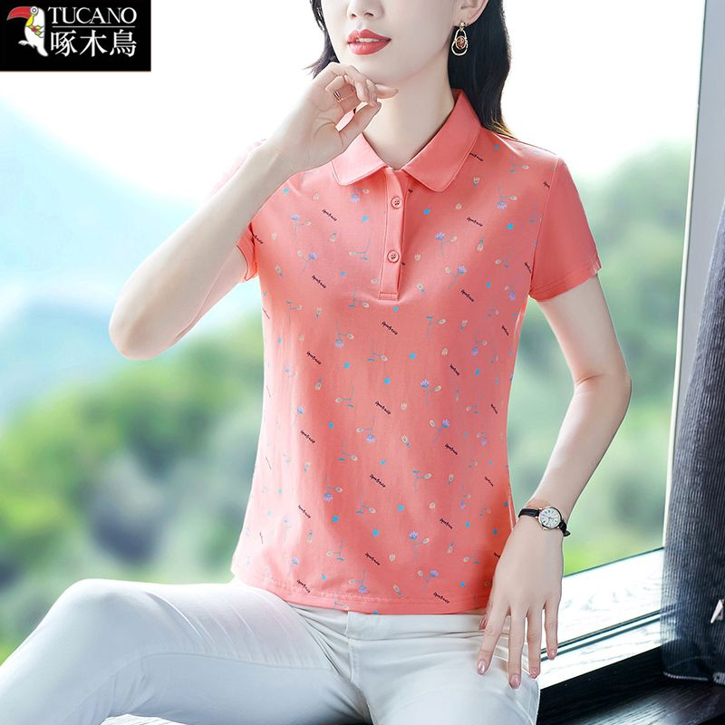 啄木鸟新款翻领短袖T恤夏季上衣