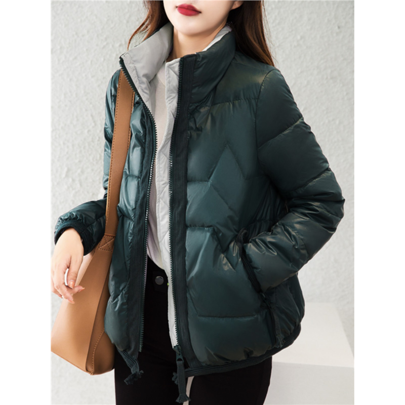 冬季新款白鹅绒羽绒服女秋冬新款轻薄高端绿色保暖立领短外套,女装/女士精品,羽绒服,淘宝优惠券,粉丝福利购,淘宝优惠卷