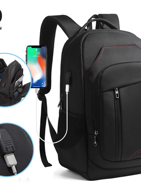 DC跨境新款情侣户外学生书包多功能旅行backpack防水黑色双肩背包