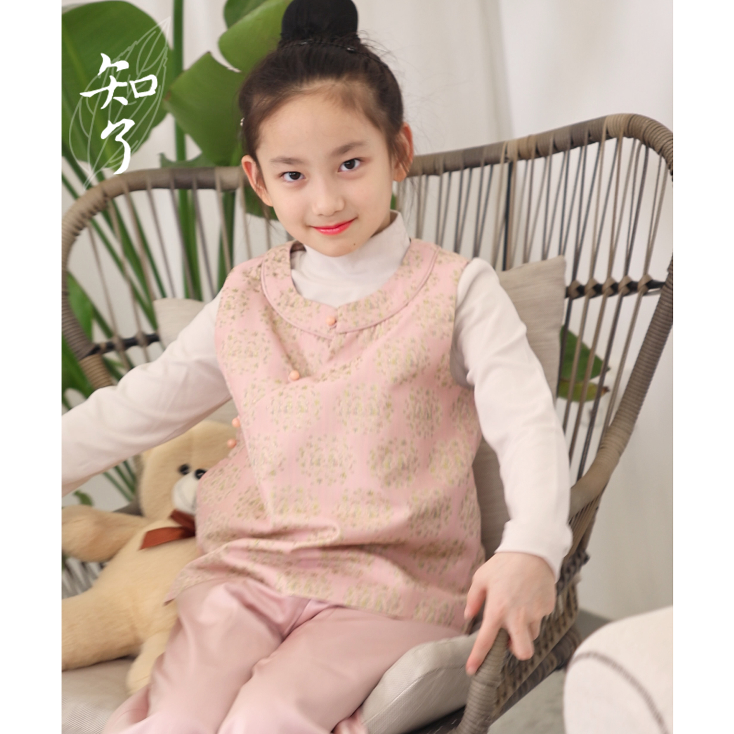 女童新中式国风套装马甲裤子