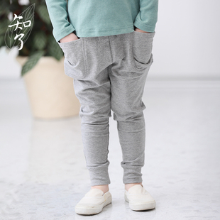 中大童全棉哈伦裤 知了童装 宽松长裤 女童针织运动卫裤 K5340 秋款