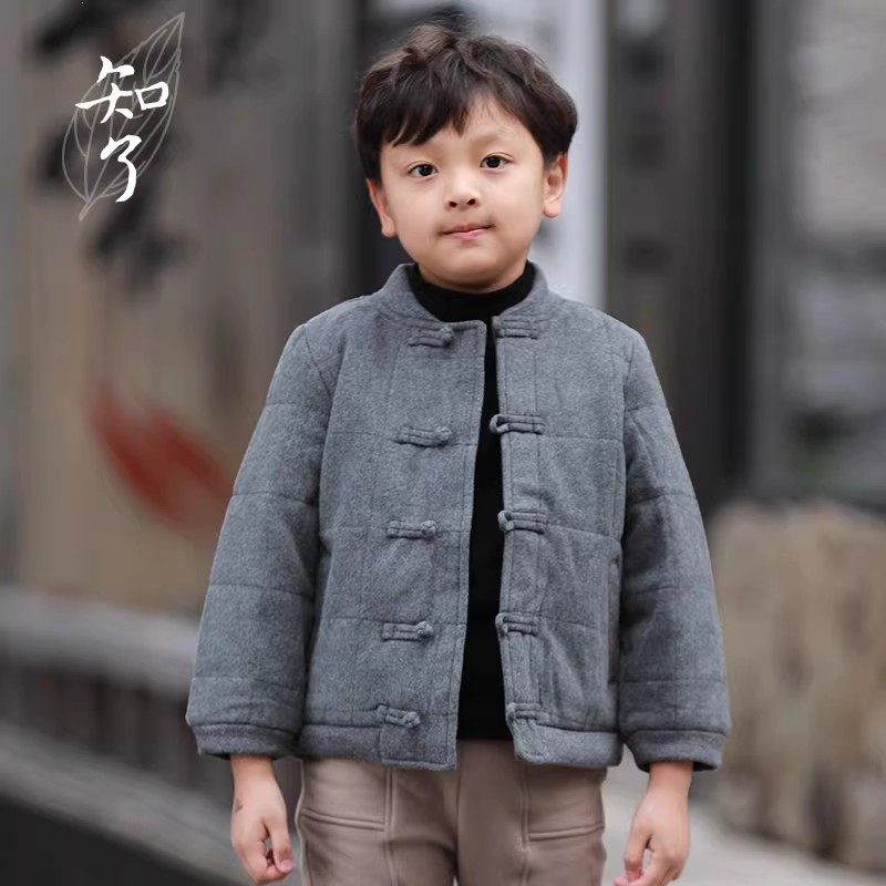 知了童装 冬装男童中式加厚棉服盘扣棉衣外套棉袄大童 K5879,童装/婴儿装/亲子装,棉袄/棉服,淘宝优惠券,粉丝福利购,淘宝优惠卷