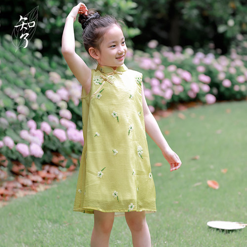 女童宽松无袖连衣裙中国风旗袍