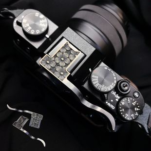 富士XT5热靴指柄 铜相机配件适用于富士xt50xt4xt30浮雕大拇指柄