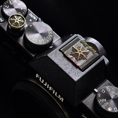 雪花快门按钮热靴盖立体浮雕适用于徕卡q富士xt30iixm5尼康zf配件