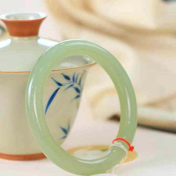 正品新疆和田玉晴水镯冰种天然白玉手镯女款玉石镯子送女友礼物