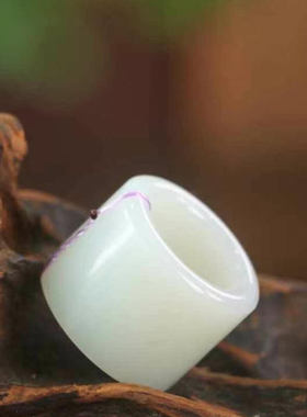 天然和田玉白玉扳指男女款玉戒指