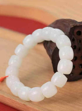 天然和田玉羊脂白玉手串