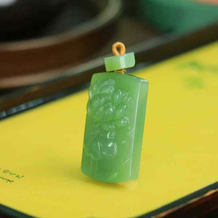 天然和田玉连年有双鱼莲花吊坠男女款年年有余平安无事玉佩玉石