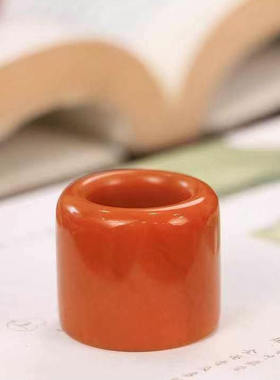 天然新疆和田玉黄玉扳指