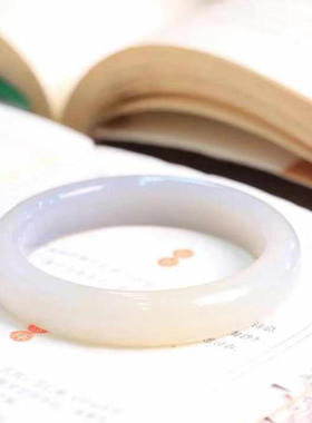 新疆天然和田玉烟紫手镯58