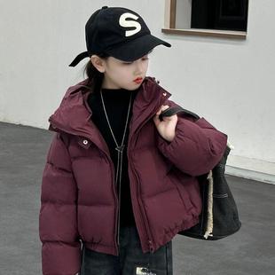 2026秋冬季新款韩版女童装短款羽绒服儿童装女孩加绒加厚棉服外套