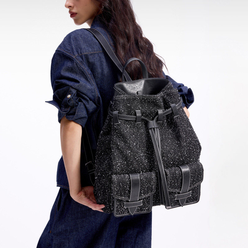 INJOYLIFE游牧双肩包磨绒丹宁 大容量通勤包旅行包小众高级感,箱包皮具/热销女包/男包,双肩背包,淘宝优惠券,粉丝福利购,淘宝优惠卷