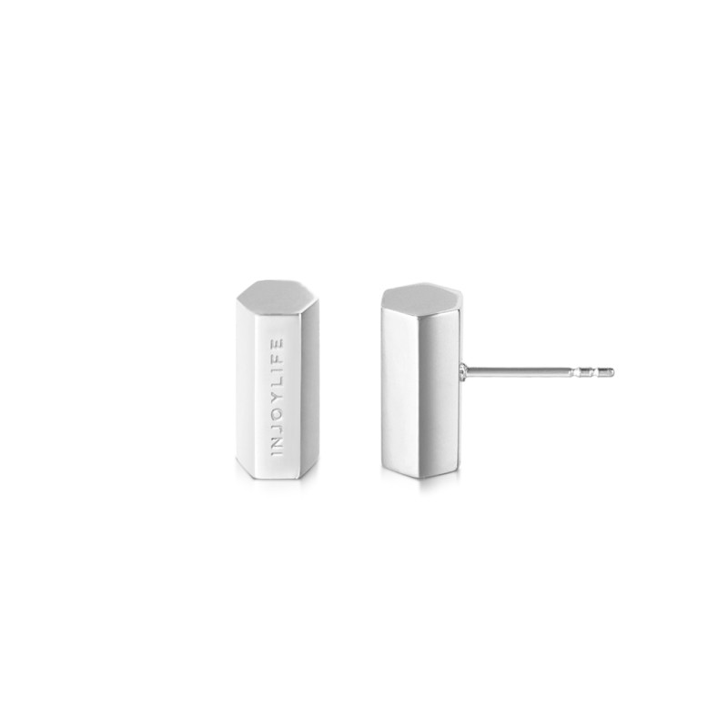 INJOYLIFE六棱柱耳钉新款洋气时尚气质银色耳钉小众高级感女耳饰,饰品/流行首饰/时尚饰品新,耳钉,淘宝优惠券,粉丝福利购,淘宝优惠卷