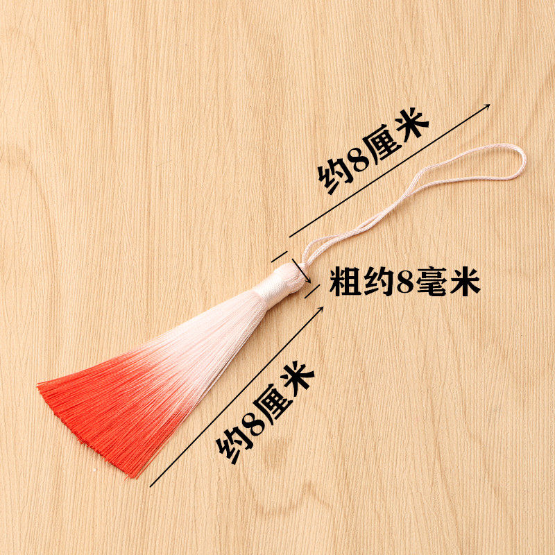 8CM 술 술 그라디언트 색상 장식 수제 DIY 쥬얼리 수직 책갈피 작은 교수형 술 팬 펜던트