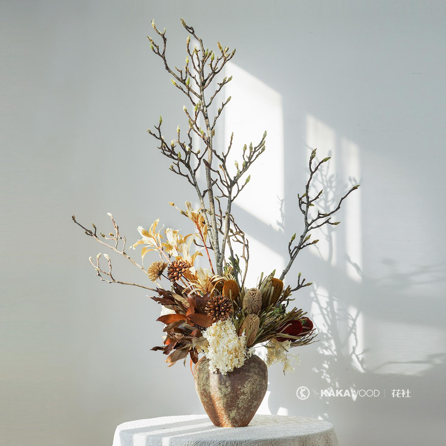 落地花束佛塔套装端天然干枝