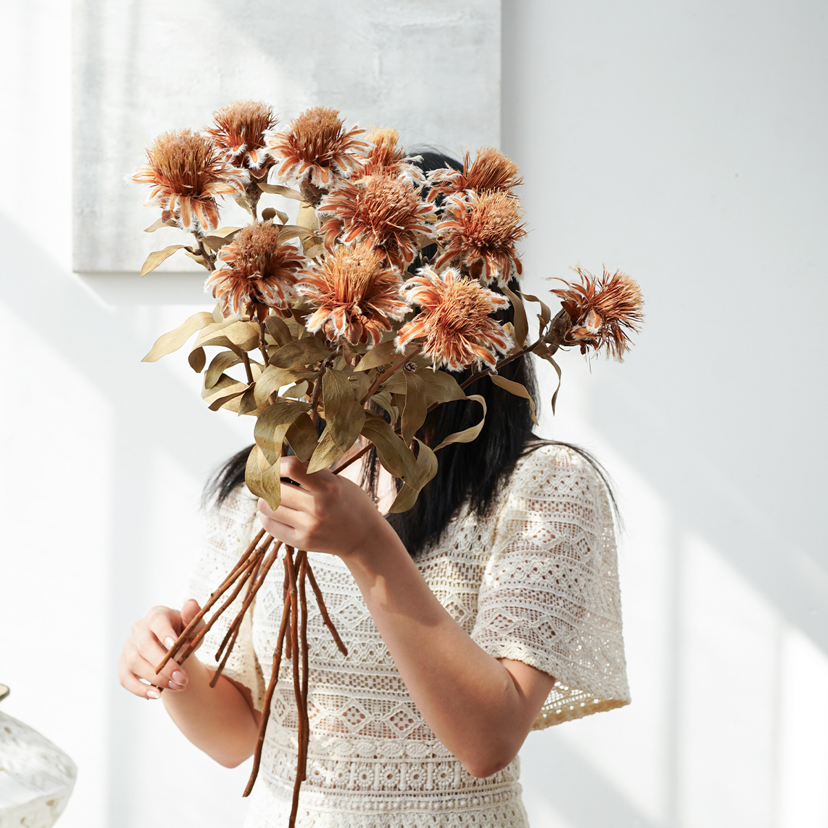 进口小公主花束ins南非风干家居插花民宿森系装饰搭配办公室卧室