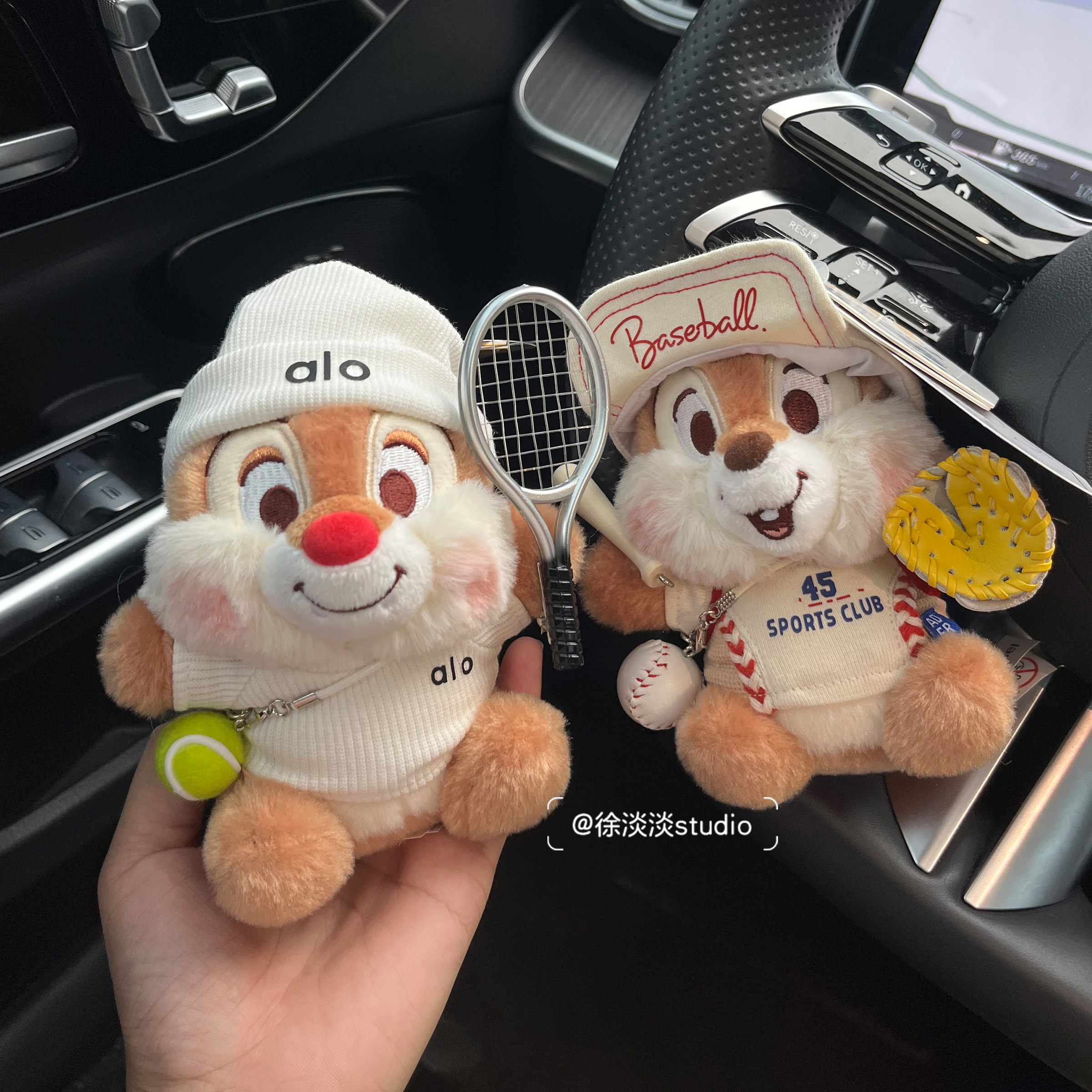 正版奇奇蒂蒂打网球包包挂件可爱毛绒公仔棒球套装玩偶送闺蜜礼物