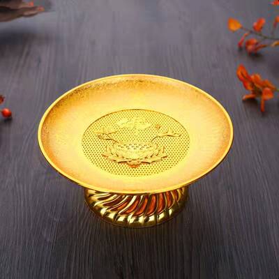 红莲花塑料果盘供佛盘财神观音供盘水果盘佛堂供佛盘财神水果供盘