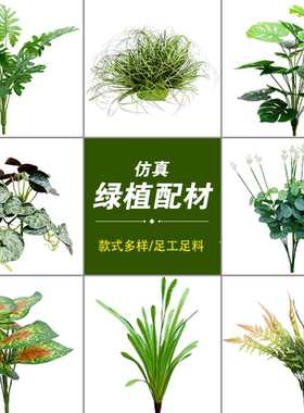 仿真蕨类植物把束景观装饰假草橱窗楼梯下高级感禅意造景搭配配草