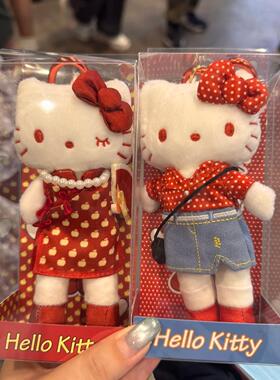 日本红色长腿hellokitty猫书包小挂件女生可爱公仔玩偶包包挂饰