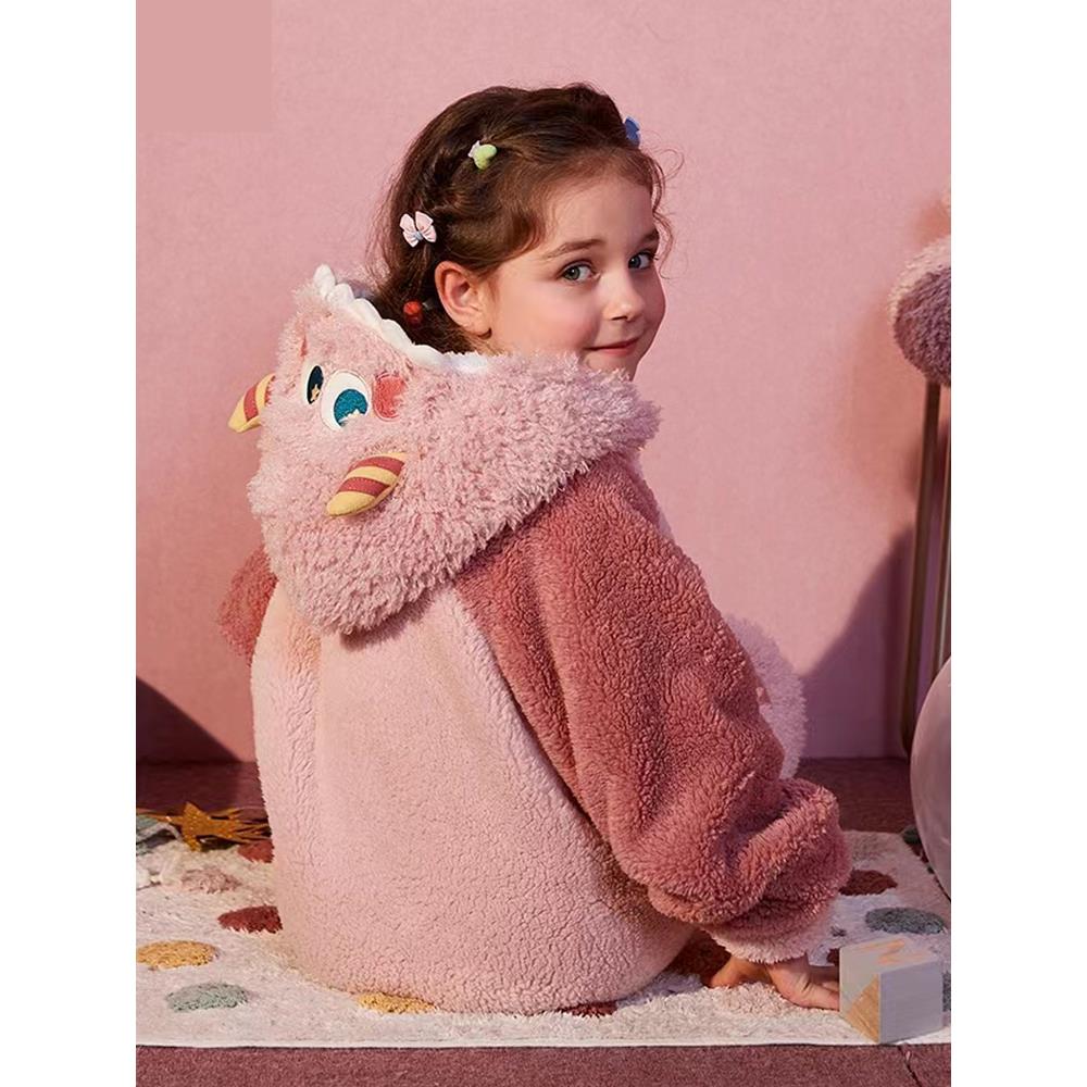 日本代购GP小怪兽儿童珊瑚绒睡袍