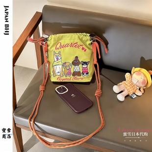 日本ball chain刺绣环保购物袋女mini款迷你手提袋钥匙斜挎包