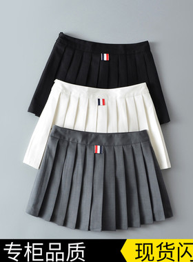 TB新款冬季超短百褶裙前短后长防走光高腰显瘦清新A字半身短裙女