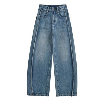 2026新款加长垂感拖地裤高腰大阔腿牛仔裤春季宽松弯刀裤香蕉裤女