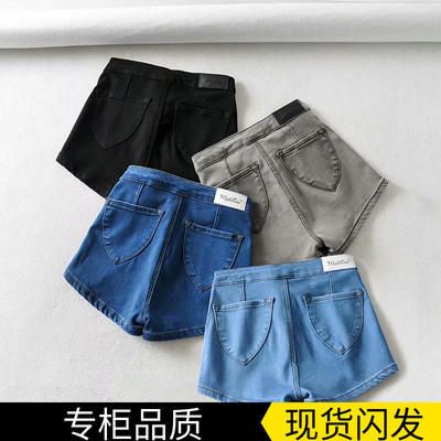 欧美风蜜桃臀牛仔短裤包臀紧身