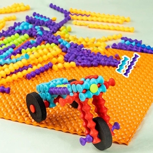 儿童积木玩具3到6岁男女孩5宝宝四竹节棍7百变益智拼装 智力开发8