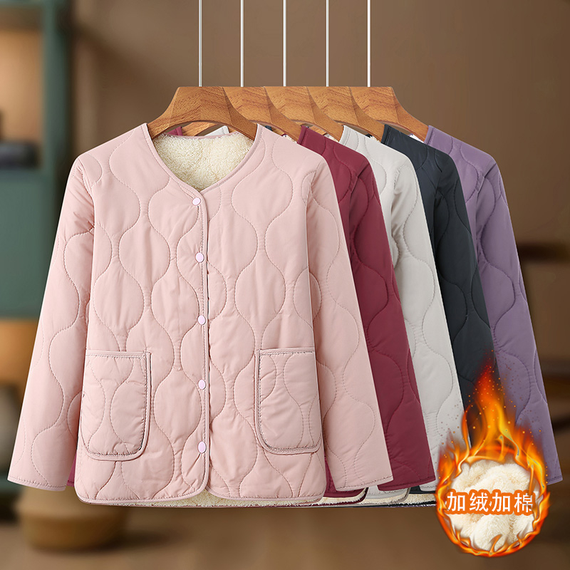 妈妈新款加绒保暖棉衣中老年女秋冬洋气减龄棉服外套棉袄内胆外穿
