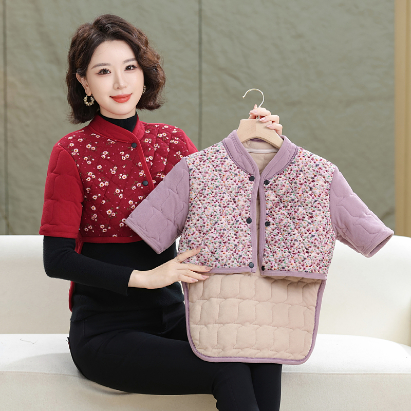 中老年人居家睡觉护颈椎坎肩马甲妈妈夹棉加厚护肩防寒护腰小背心