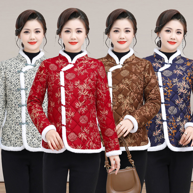 妈妈装秋冬短款小棉衣洋气