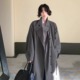 灰屿书痕 港风复古秋季 新款 酒午自制 100%棉单排扣长款 风衣外套