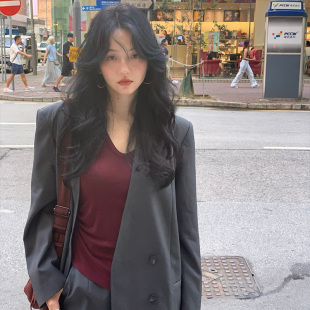 小西装 酒午自制 新款 港风复古2024春款 宽松外套女 寻意