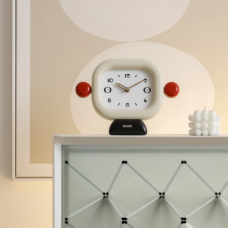 爆款wozoom屋准桌面奶油风时钟入户玄关装饰摆件电视柜酒柜高颜值