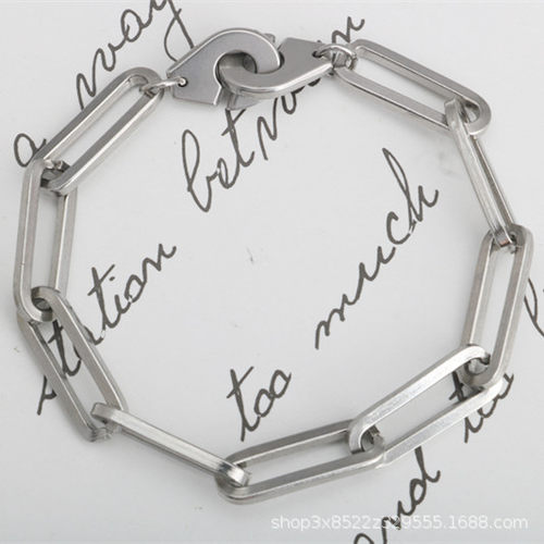 欧美款工业风钛钢蹦迪手链