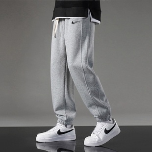 新款 秋冬季 宽松百搭休闲裤 加绒加厚青少年时尚 子 耐克顿卫裤 裤 男士