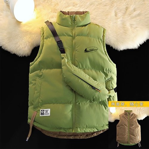 耐克顿羽绒棉马甲男两面穿厚外套