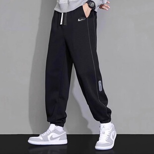 耐克顿卫裤男士秋冬季新款港风潮牌束脚裤日系时尚简约百搭休闲裤