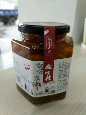 徽味佳浆枣安徽宣城水东特产蜜枣果脯罐头零食做冷盘菜一瓶包邮