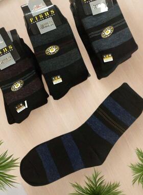 秋冬男士棉袜保暖中筒袜老头鱼男厚袜子40-44码12-48双套秋裤男袜