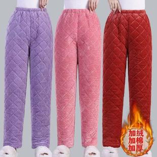 子棉裤 冬季 妈妈裤 宽松中老年奶奶保暖裤 女 可外穿加绒加棉加厚大码