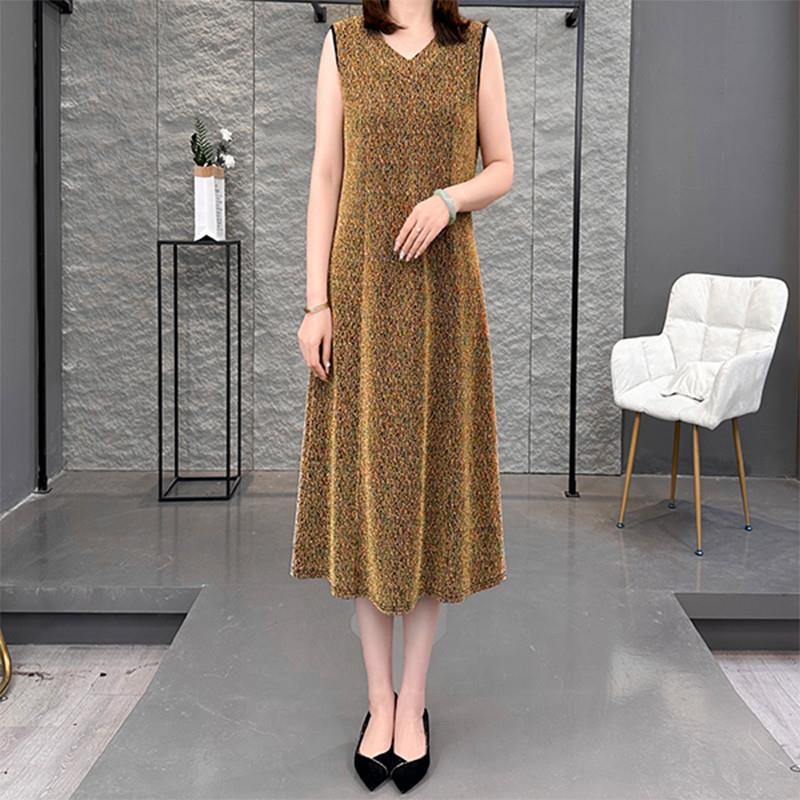 妈妈连衣裙夏季2025新款洋气短袖长裙时尚大码J女士妈妈背心裙子