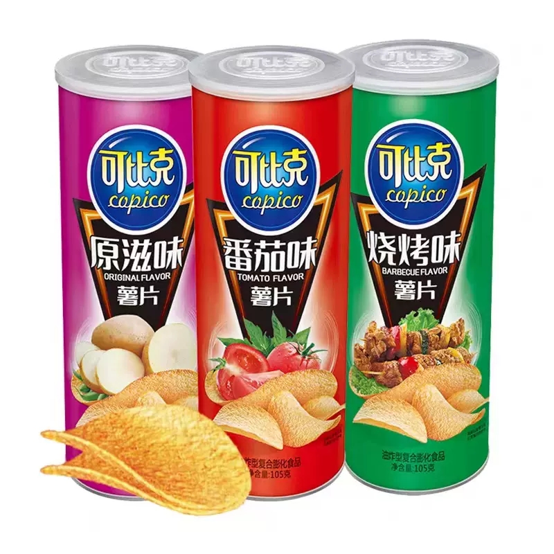 可比克薯片烧烤番茄味原味大桶装