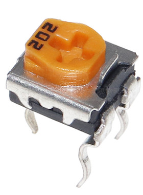 黄色WH06-2C可调电阻电位器 100R1K2K5K10K20K50K100K500K1M 卧式