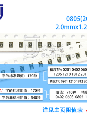 0805/1206/1210丝印 76R8 78R7 80R6 82R0 82R5 84R5 1%贴片电阻